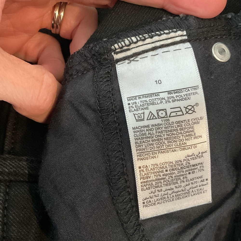 Old Navy Black Exposed Button Fly Extra High Rise Rockstar Super Skinny Size10 - Picture 6 of 6